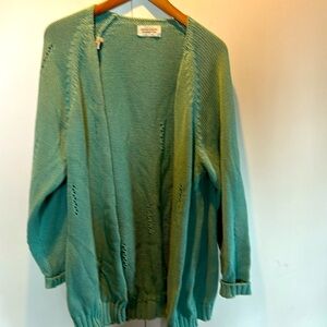 Size L vintage United Colors of Benetton mint green cardigan